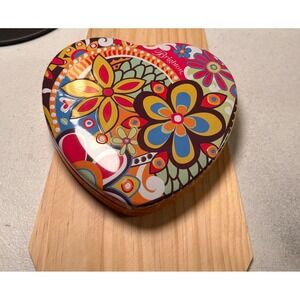 Brighton Heart Tin Women Small Multi Color Good Floral Psychedelic Trinket Box